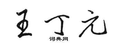 駱恆光王丁元行書個性簽名怎么寫