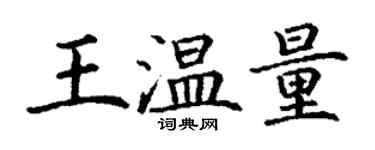 丁謙王溫量楷書個性簽名怎么寫