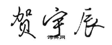 駱恆光賀宇辰行書個性簽名怎么寫