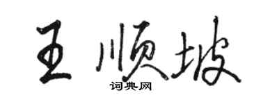 駱恆光王順坡行書個性簽名怎么寫