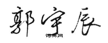 駱恆光郭宇辰行書個性簽名怎么寫