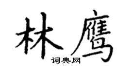 丁謙林鷹楷書個性簽名怎么寫