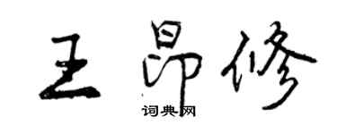 曾慶福王昂修行書個性簽名怎么寫