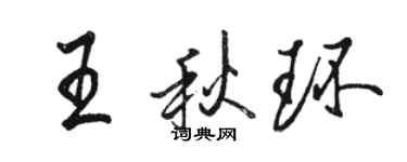 駱恆光王秋環行書個性簽名怎么寫