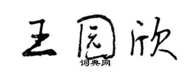 曾慶福王園欣行書個性簽名怎么寫