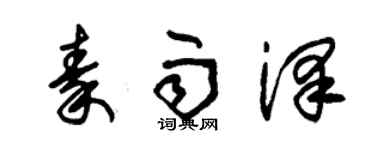 朱錫榮秦雨澤草書個性簽名怎么寫