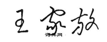 駱恆光王家放草書個性簽名怎么寫