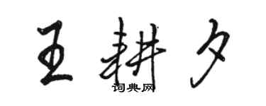 駱恆光王耕夕行書個性簽名怎么寫