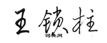 駱恆光王鎖柱行書個性簽名怎么寫
