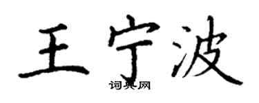 丁謙王寧波楷書個性簽名怎么寫