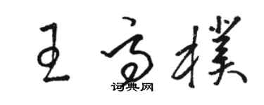 駱恆光王高朴草書個性簽名怎么寫