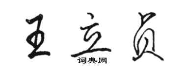 駱恆光王立貞行書個性簽名怎么寫