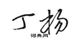 駱恆光丁楊草書個性簽名怎么寫