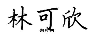 丁謙林可欣楷書個性簽名怎么寫