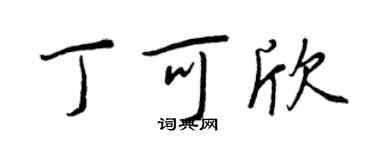 王正良丁可欣行書個性簽名怎么寫