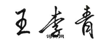 駱恆光王李青行書個性簽名怎么寫