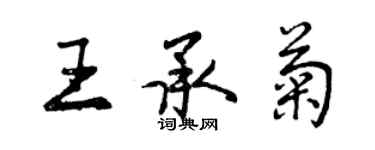 曾慶福王承菊行書個性簽名怎么寫