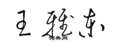 駱恆光王雅東草書個性簽名怎么寫