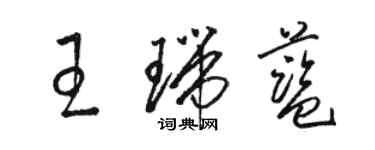 駱恆光王瑞藍草書個性簽名怎么寫