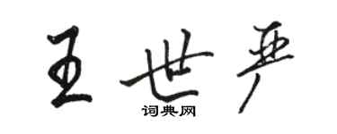 駱恆光王世嚴行書個性簽名怎么寫