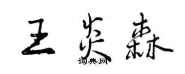 曾慶福王炎森行書個性簽名怎么寫