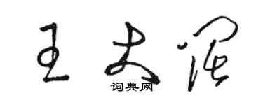 駱恆光王大闊草書個性簽名怎么寫