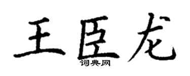 丁謙王臣龍楷書個性簽名怎么寫