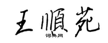 王正良王順苑行書個性簽名怎么寫