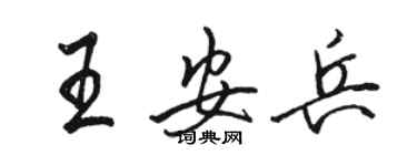 駱恆光王安兵行書個性簽名怎么寫