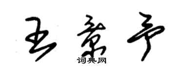 朱錫榮王景予草書個性簽名怎么寫