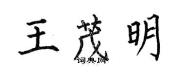 何伯昌王茂明楷書個性簽名怎么寫