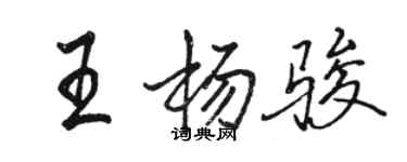 駱恆光王楊駿行書個性簽名怎么寫
