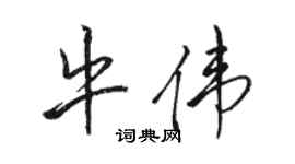 駱恆光牛偉行書個性簽名怎么寫