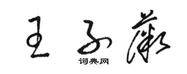 駱恆光王子薇草書個性簽名怎么寫