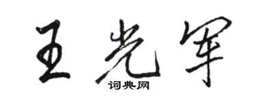 駱恆光王光軍行書個性簽名怎么寫