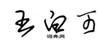 朱錫榮王白可草書個性簽名怎么寫