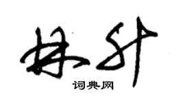 朱錫榮林升草書個性簽名怎么寫