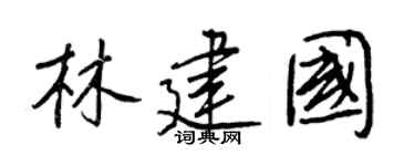 王正良林建國行書個性簽名怎么寫