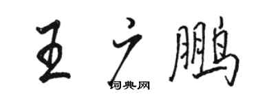 駱恆光王廣鵬行書個性簽名怎么寫