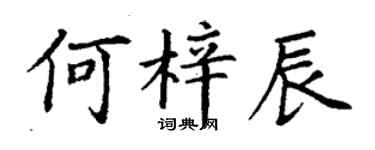 丁謙何梓辰楷書個性簽名怎么寫