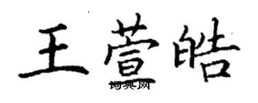 丁謙王萱皓楷書個性簽名怎么寫