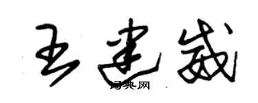 朱錫榮王建威草書個性簽名怎么寫
