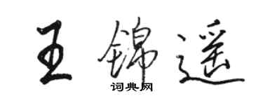 駱恆光王錦遙行書個性簽名怎么寫