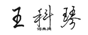 駱恆光王科琴行書個性簽名怎么寫