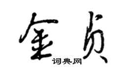 曾慶福金貞行書個性簽名怎么寫