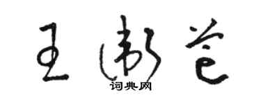 駱恆光王衛芒草書個性簽名怎么寫