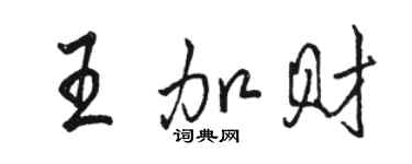 駱恆光王加財行書個性簽名怎么寫