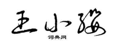 曾慶福王小纓草書個性簽名怎么寫