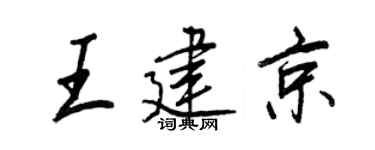 王正良王建京行書個性簽名怎么寫