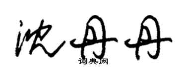 朱錫榮沈丹丹草書個性簽名怎么寫